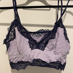 Aerie Purple Bralette with Lace Detailing